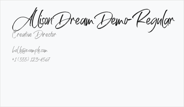 AllisonDreamDemo-Regular Business Card