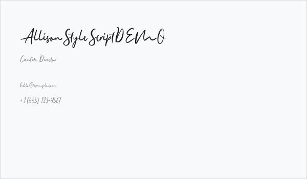 AllisonStyleScriptDEMO Business Card