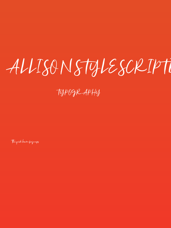 AllisonStyleScriptDEMO Poster