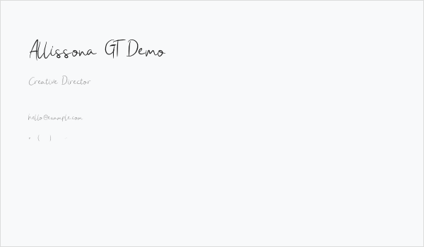 Allissona GT Demo Business Card