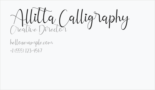 Allitta Calligraphy Business Card