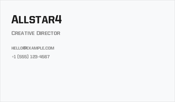 Allstar4 Business Card