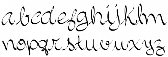 Allura Script Schriftart Kleinbuchstaben