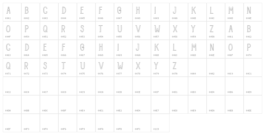 AllusionOutlined Character Map