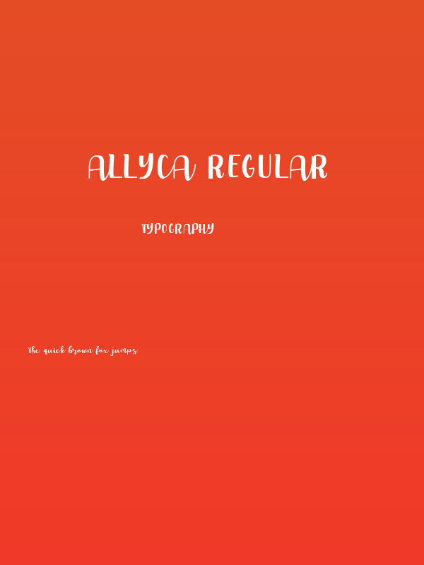 Allyca Regular Poster