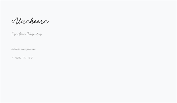 Almaheera Business Card