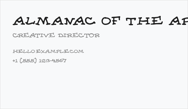 Almanac of the Apprentice Business Card