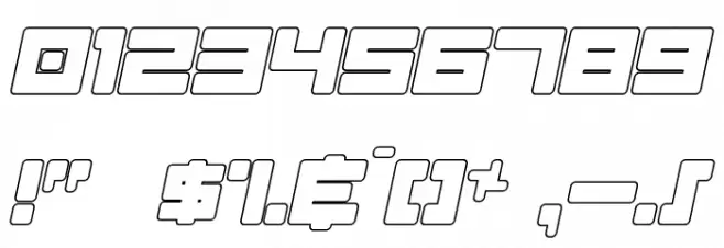 Almanaque Outline Italic Font OTHER CHARS