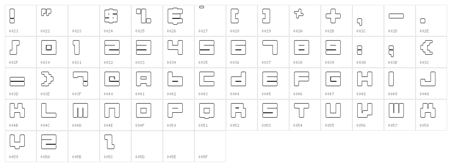 Almanaque Outline Character Map