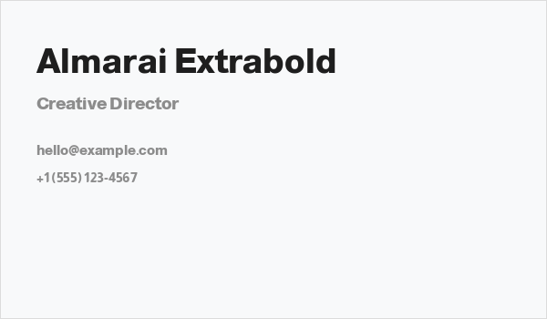 Almarai Extrabold Business Card