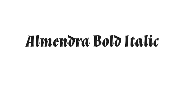 Almendra Bold Italic Logo