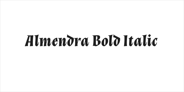 Almendra Bold Italic Logo