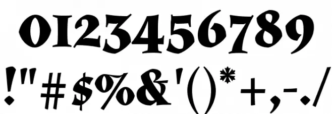 Almendra Bold Font OTHER CHARS