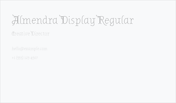Almendra Display Regular Business Card