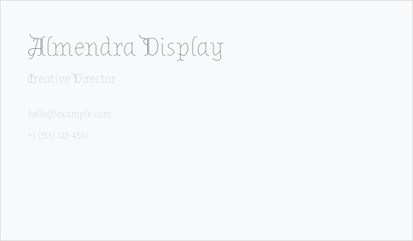 Almendra Display Business Card