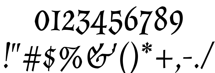 Almendra Italic Font OTHER CHARS