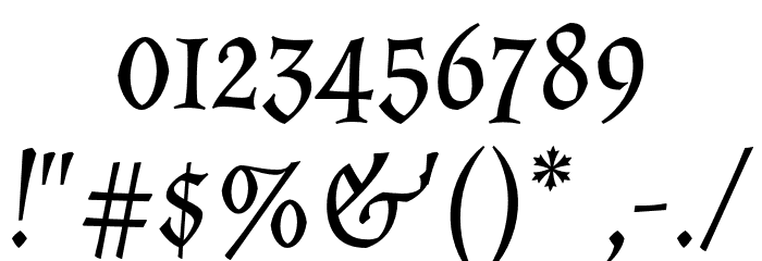Almendra Italic Font OTHER CHARS