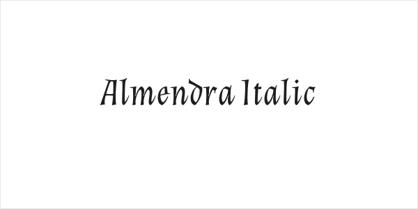 Almendra Italic Logo