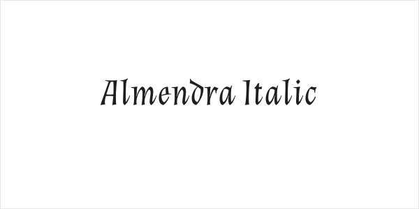 Almendra Italic Logo