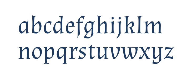 Almendra Regular Lowercase