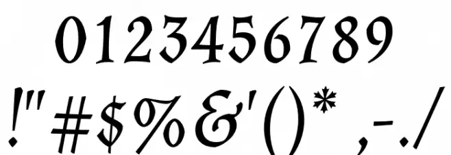 Almendra SC Italic Font OTHER CHARS