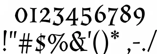 Almendra Font OTHER CHARS