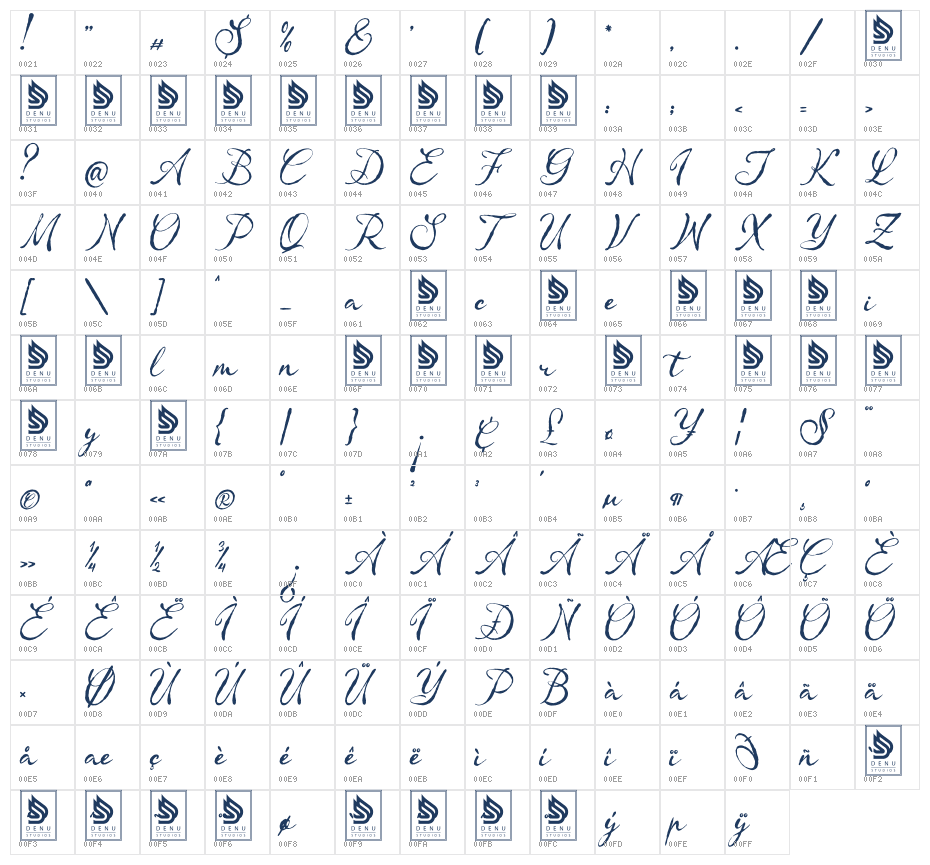 Almenty Carmine Character Map