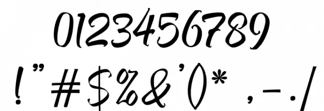 Almere Script Font OTHER CHARS