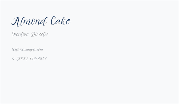 Almond Cake Business Card