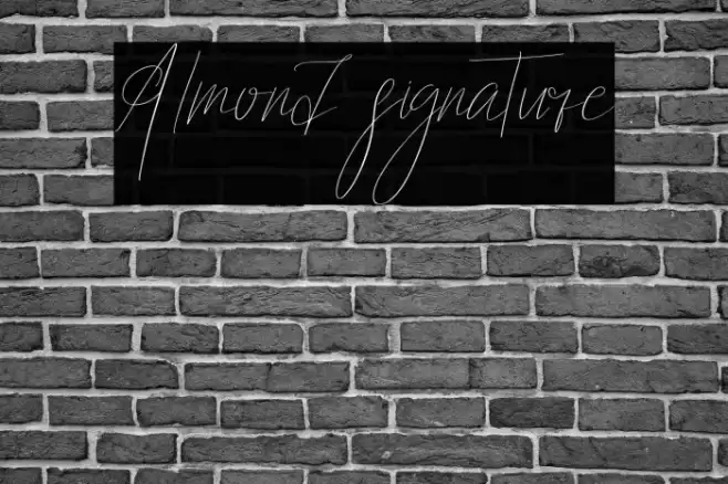 Almond signature Font examples