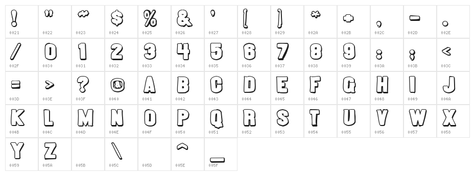 Almonte Slam Character Map