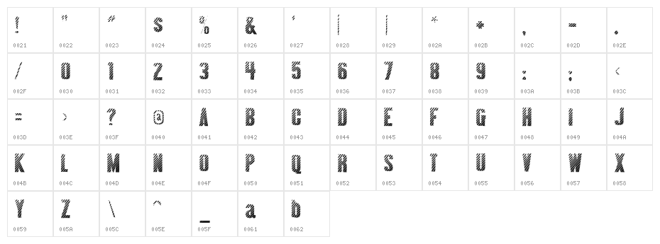 Almonte Woodgrain Character Map