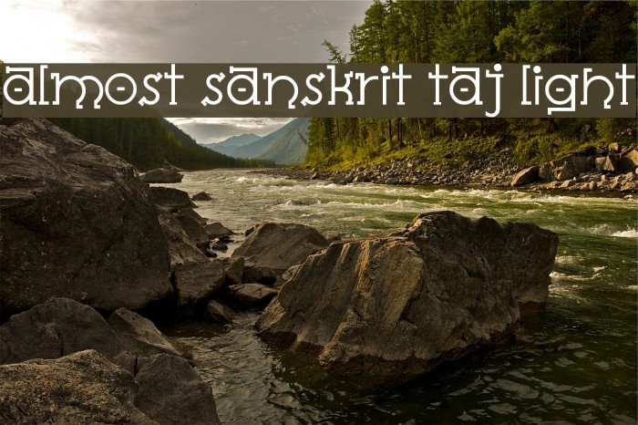 Almost Sanskrit Taj Light Font examples