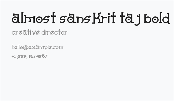 Almost Sanskrit taj Bold Business Card