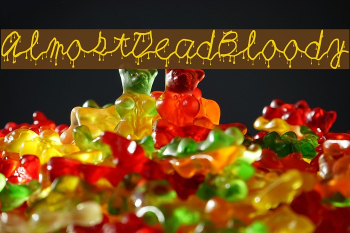 AlmostDeadBloody Font examples