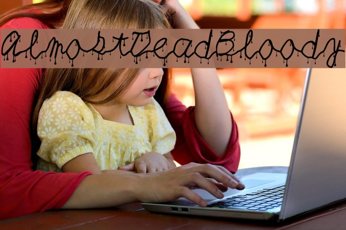 AlmostDeadBloody Font examples