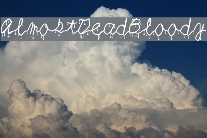 AlmostDeadBloody Font examples