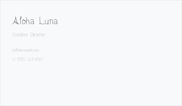 Aloha Luna Business Card