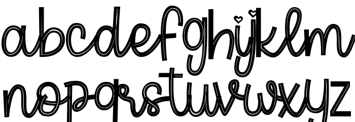 Aloha March line Font LOWERCASE