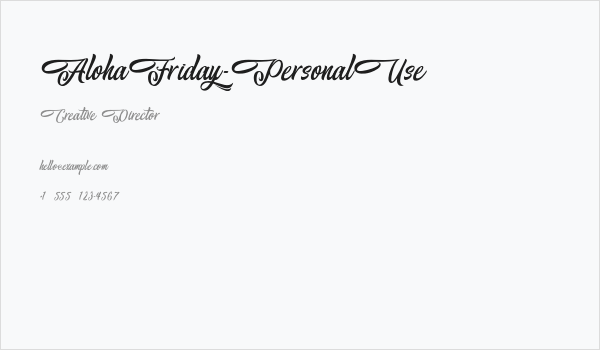AlohaFriday-PersonalUse Business Card