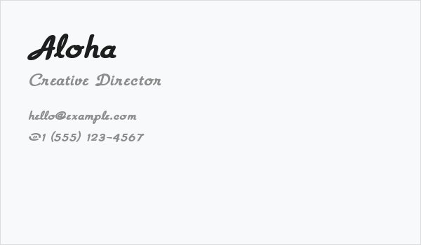 Aloha Business Card