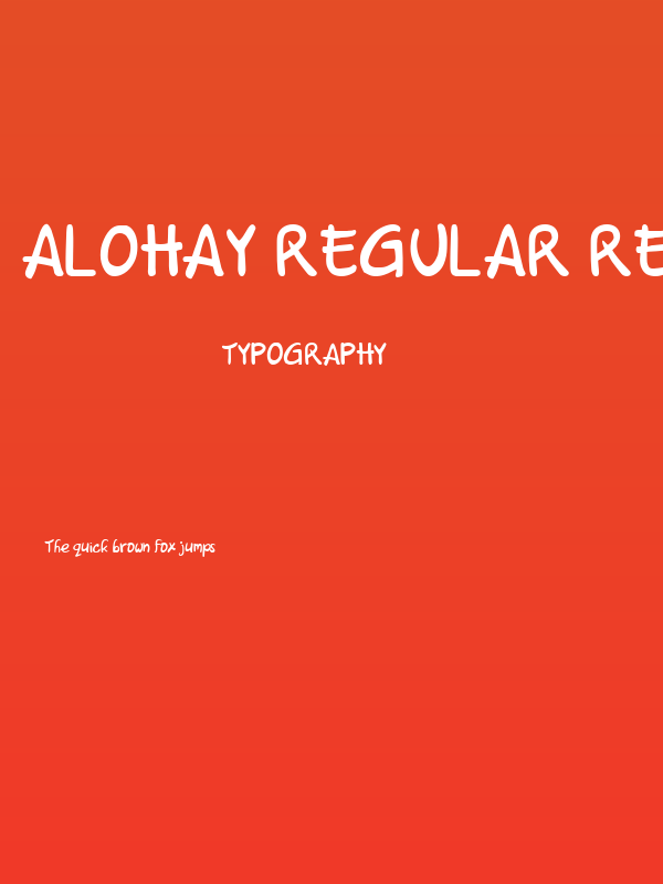 Alohay Regular Regular Poster