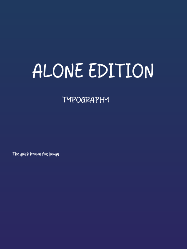 Alone Edition Poster