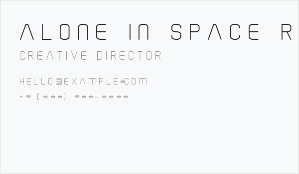 Alone In Space Reguler Business Card