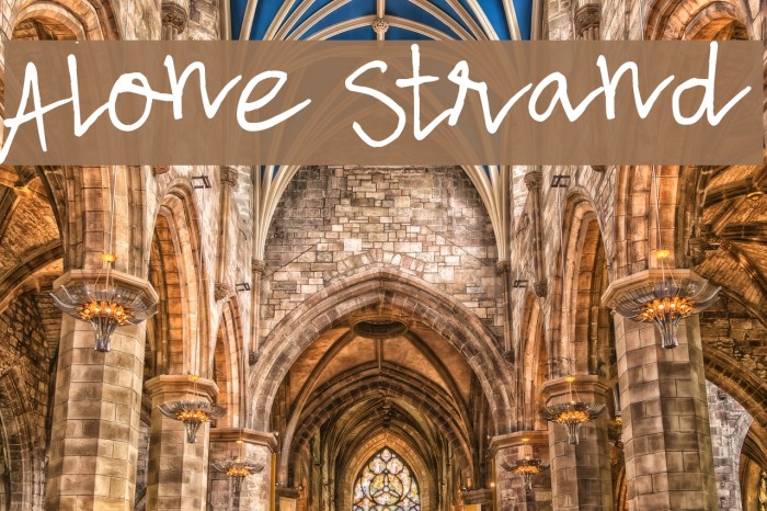 Alone Strand Font examples