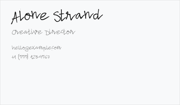 Alone Strand Business Card