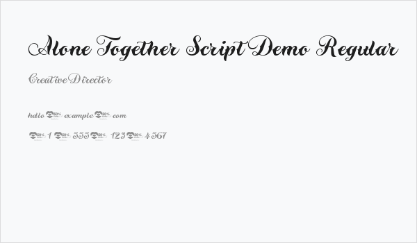 Alone Together Script Demo Regular Business Card