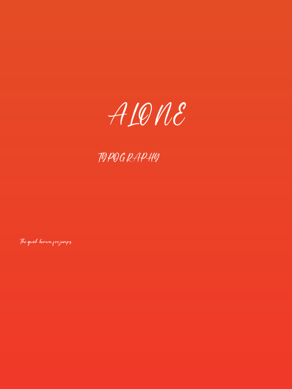 Alone Poster