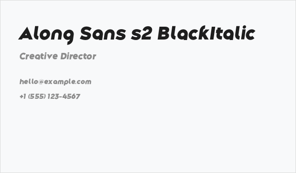 Along Sans s2 BlackItalic Business Card