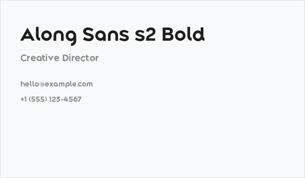 Along Sans s2 Bold Business Card